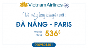 Vé máy bay khuyến mãi Đà Nẵng – Paris